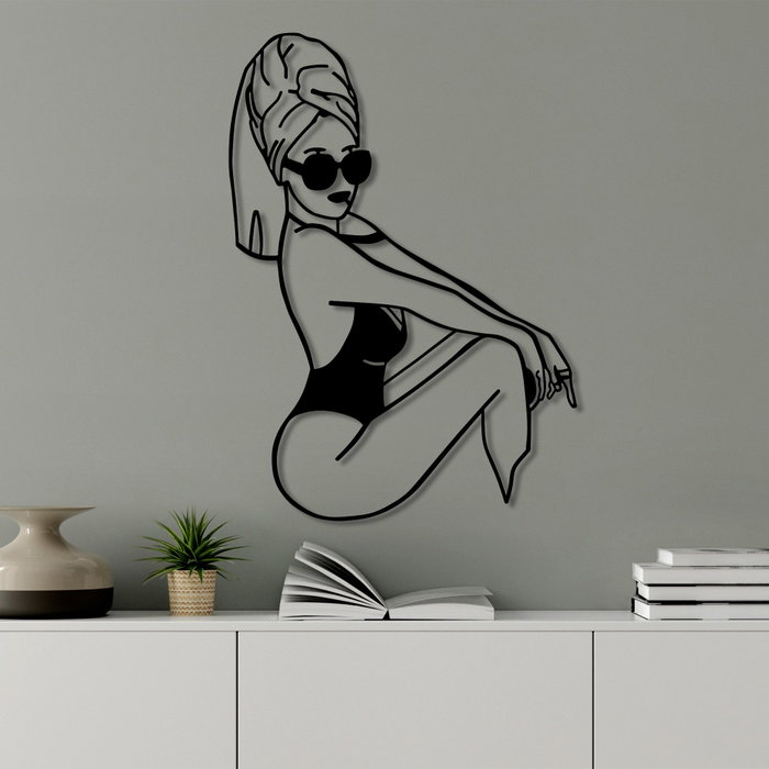 Wallity Cool Woman Escultura de Pared Negra